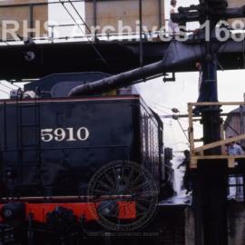 LOCOMOTIVE 5910 TAKING WATER, GOSFORD, NSW, [N.D.]